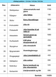 Jólalegi pakkinn 2-8 ára