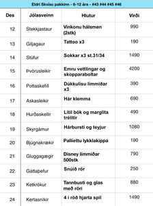 Skvísu pakkinn 6-12 ára