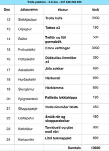 Trolls pakkinn 3-6 ára