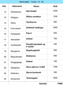 Barna pakkinn 1-3 ára